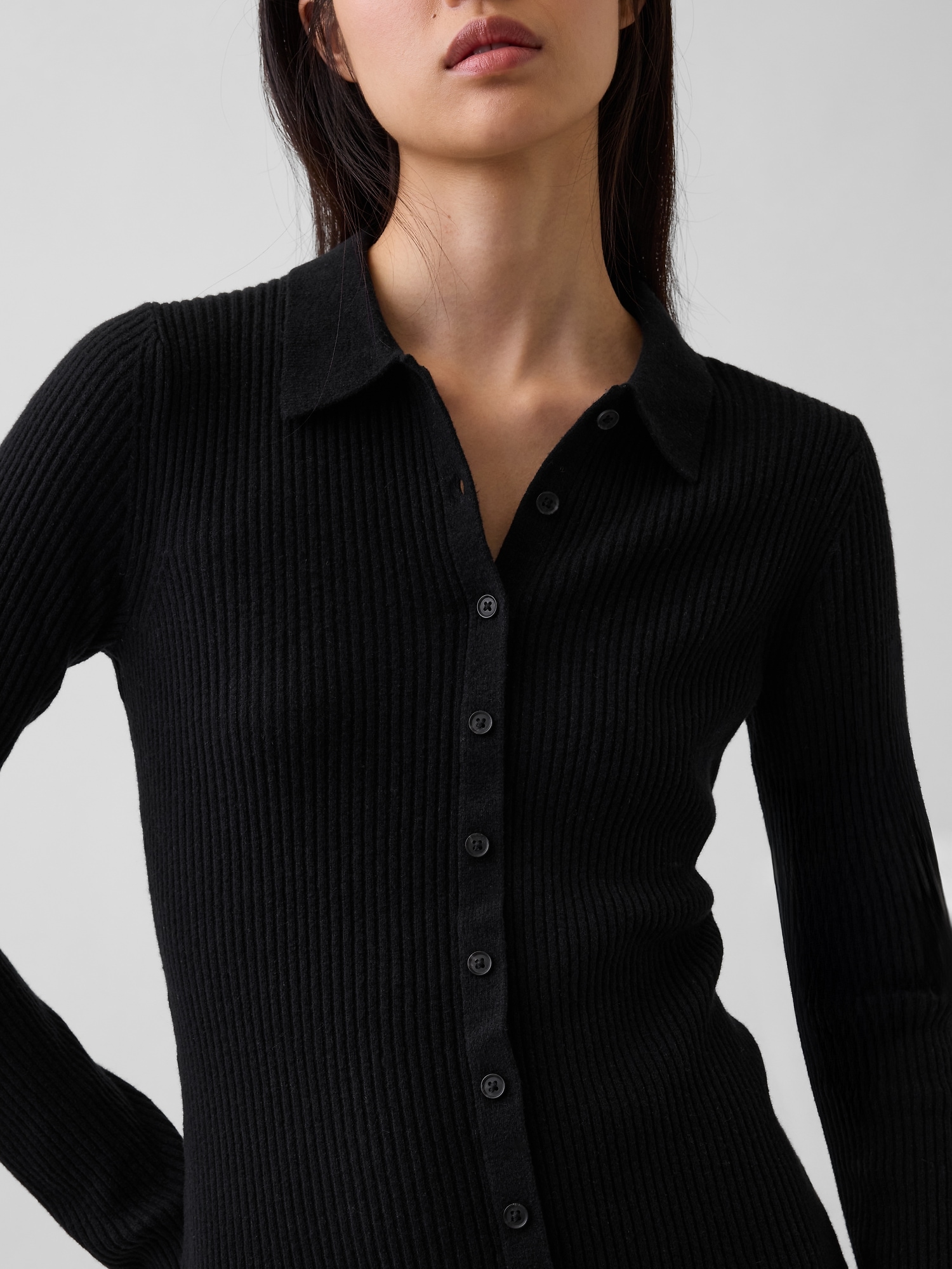 CashSoft Rib Sweater Maxi Shirtdress