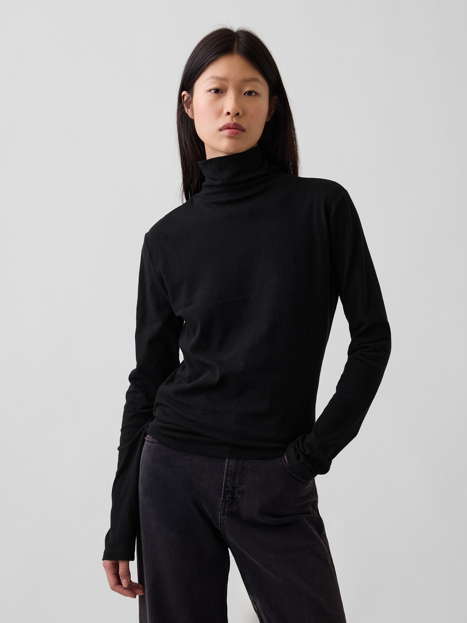 100% Cotton Authentic Turtleneck T-Shirt