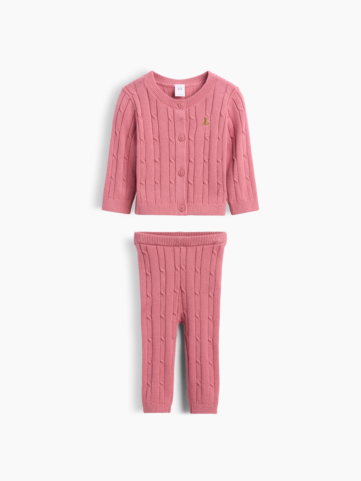 Ensemble avec cardigan en tricot torsadé pour Bébé