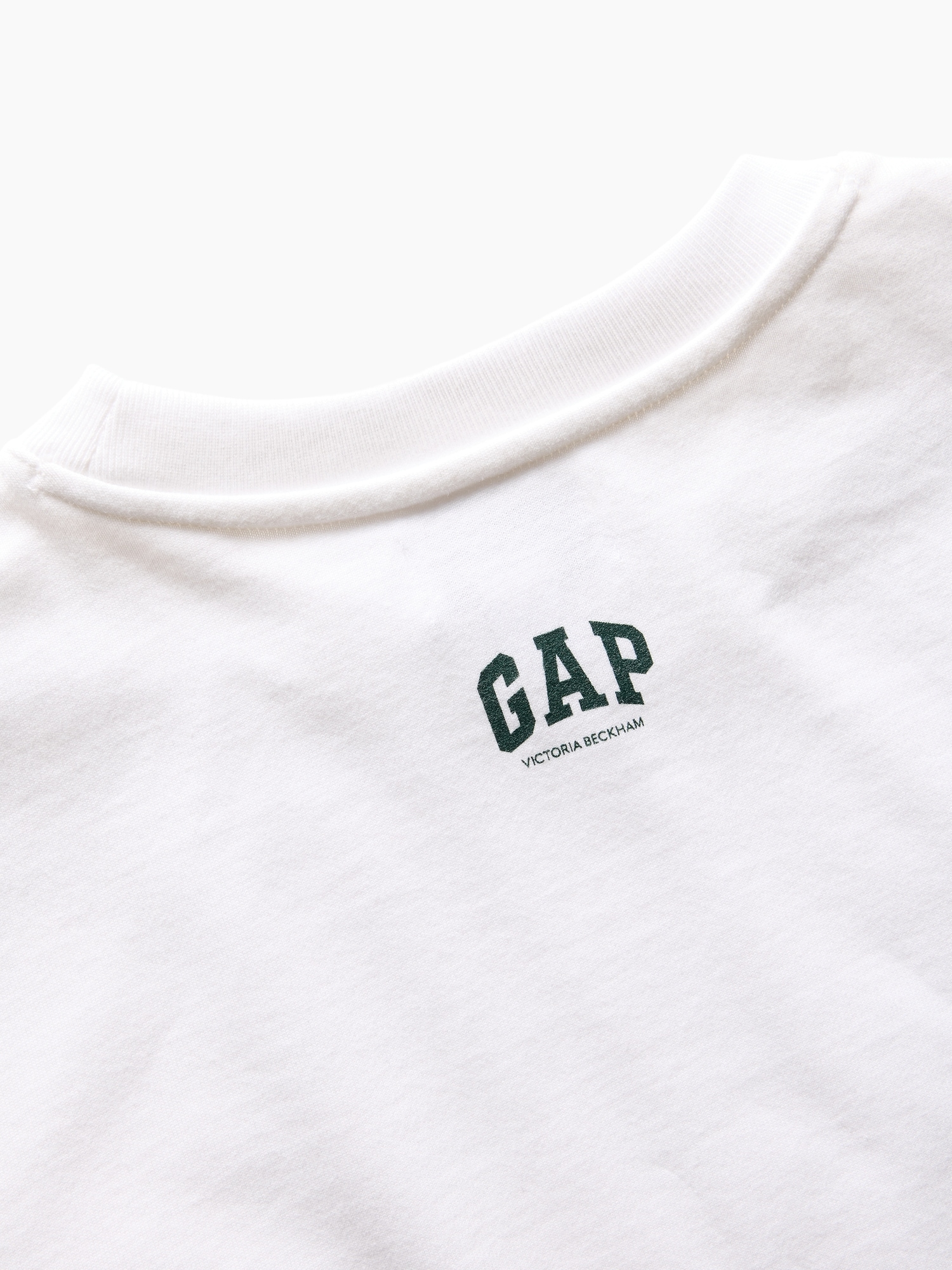 × Victoria Beckham Organic Cotton Logo Crop T-Shirt