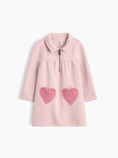 Baby & Toddler Heart-Pocket Sweatshirt Dress