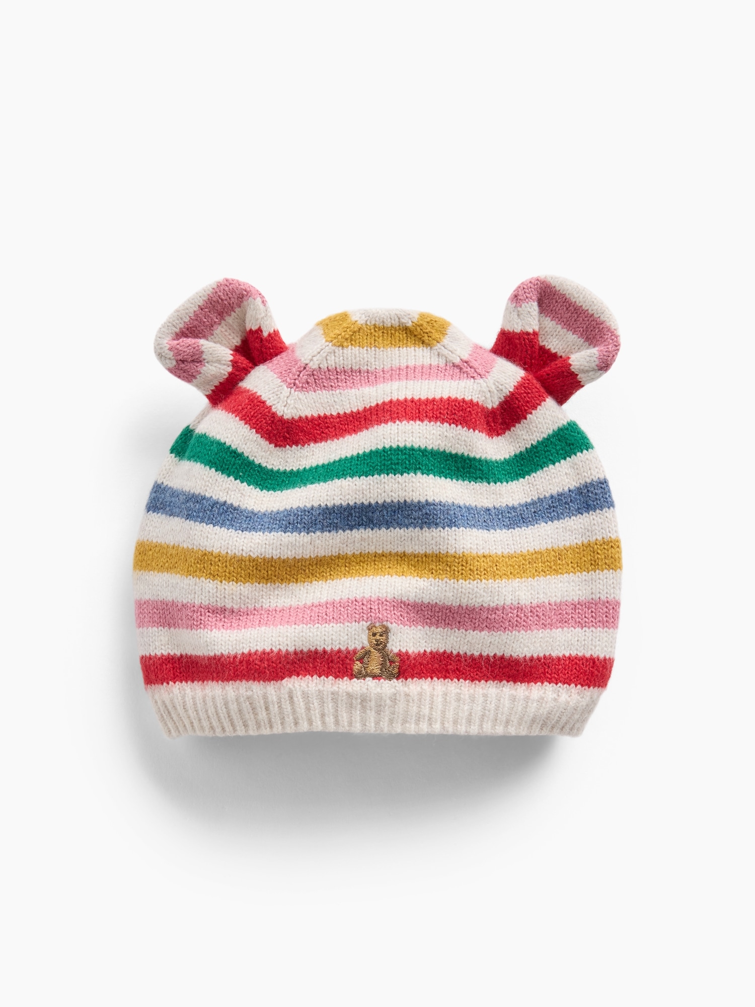 Baby CashSoft Happy Stripe Bear Beanie