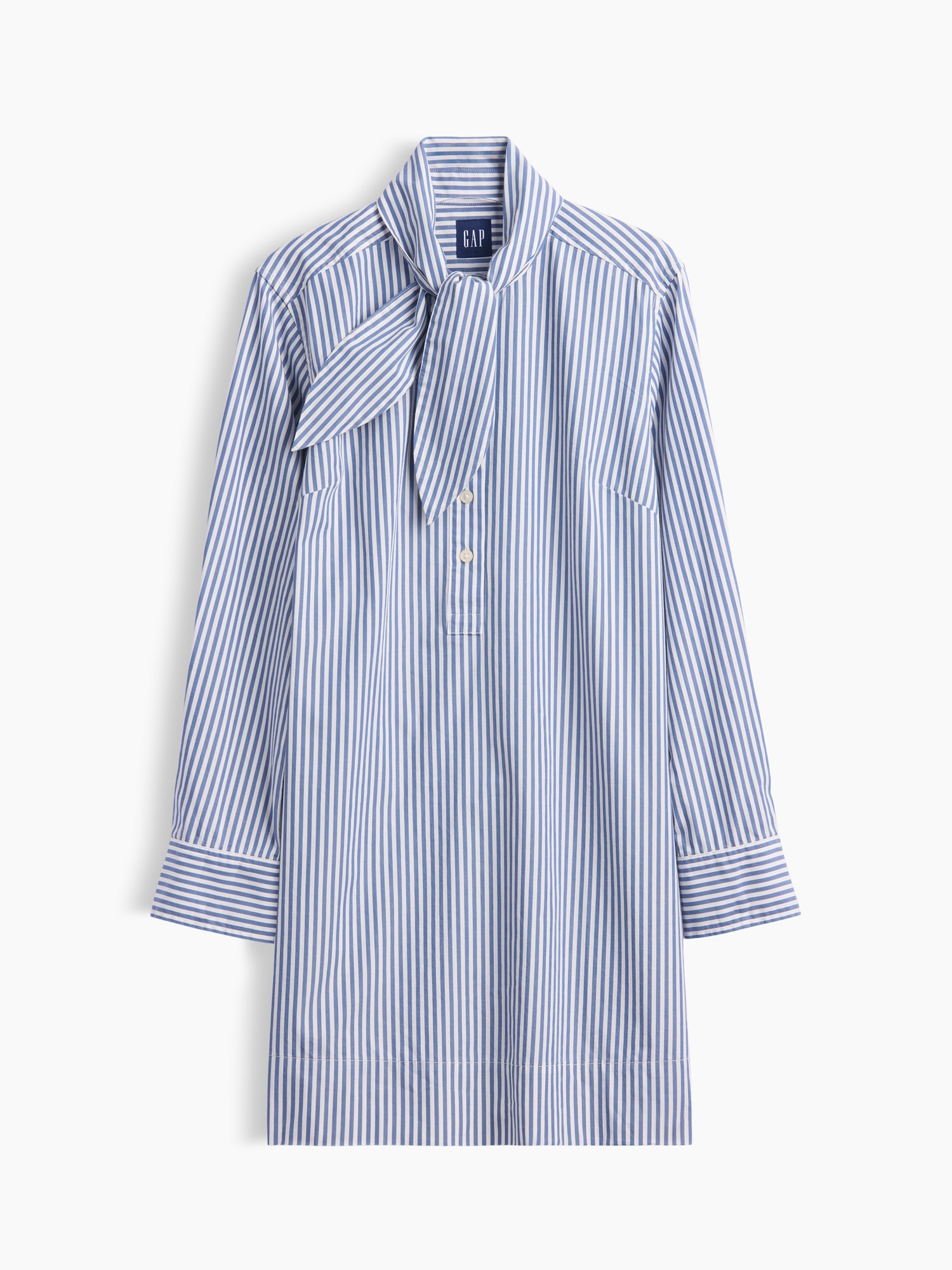 Organic Cotton Tie-Neck Mini Shift Dress