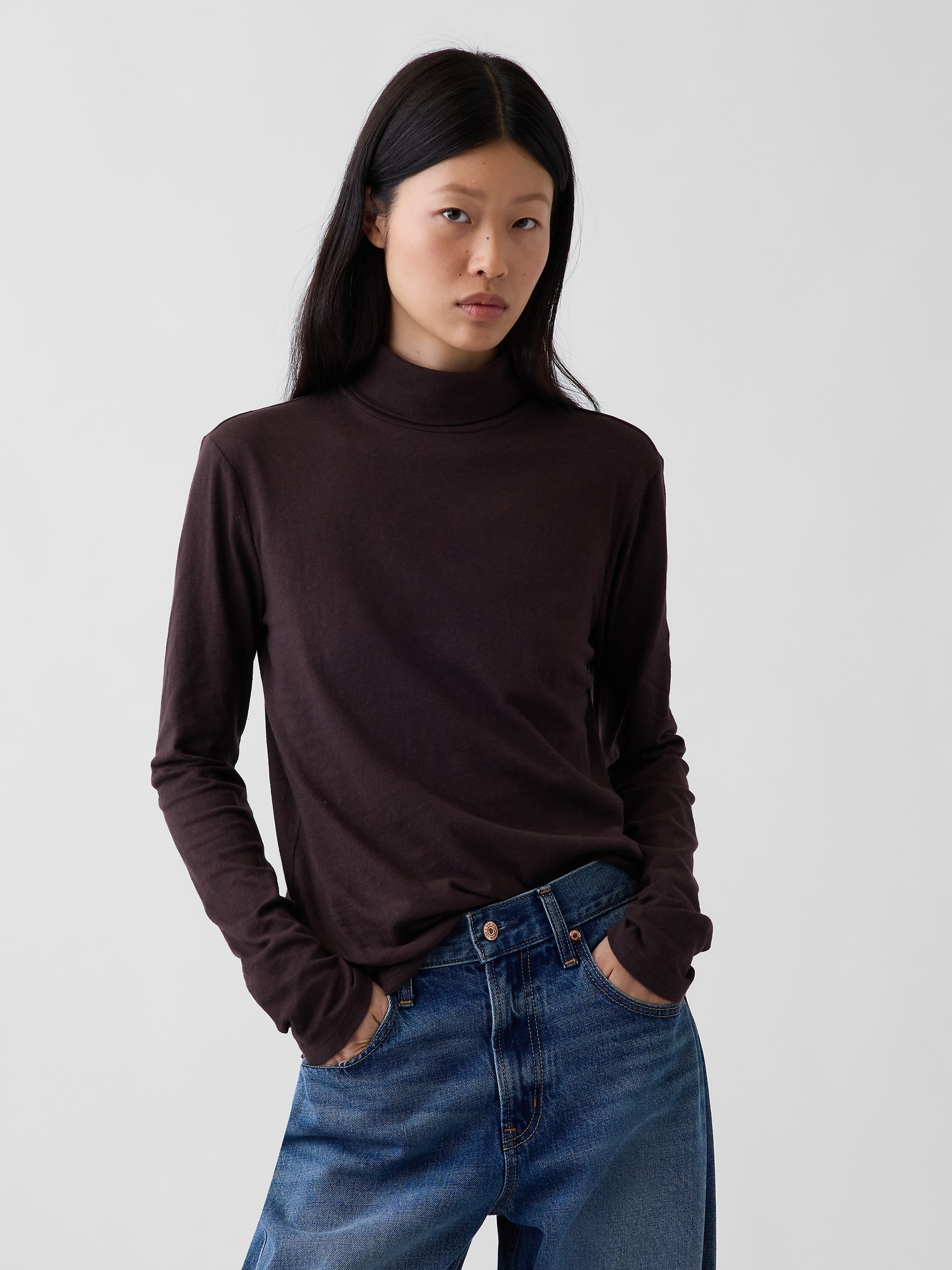 100% Cotton Authentic Turtleneck T-Shirt