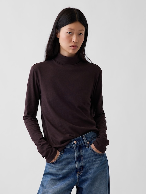 100% Cotton Authentic Turtleneck T-Shirt