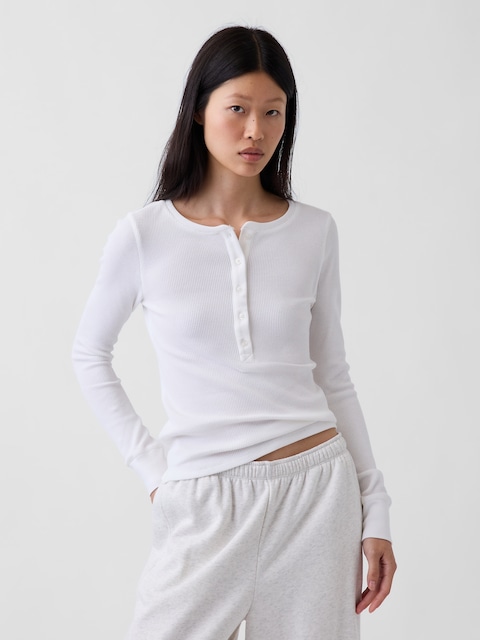 Waffle Henley PJ Top