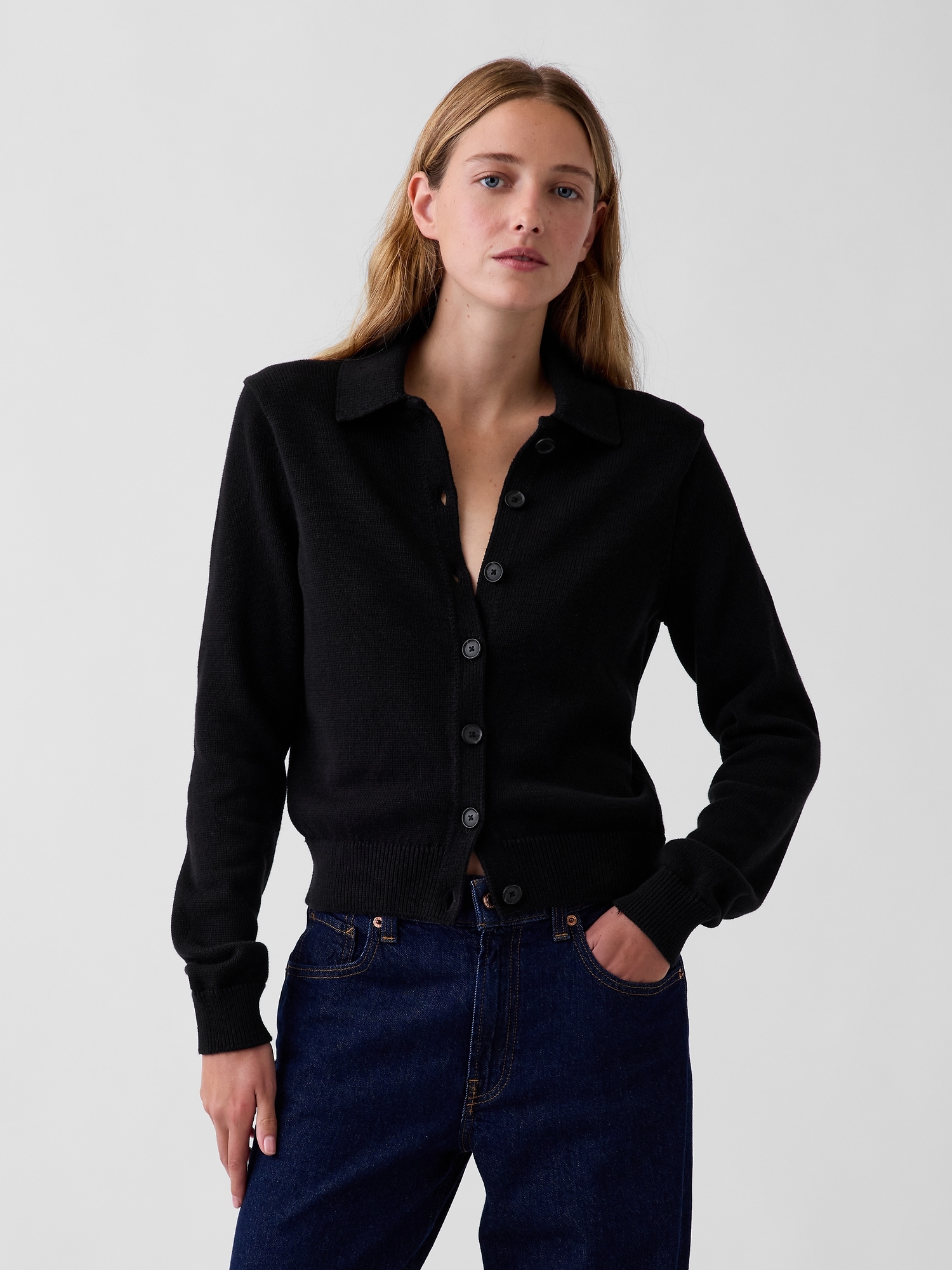 100% Cotton Polo Shirt Cardigan Sweater