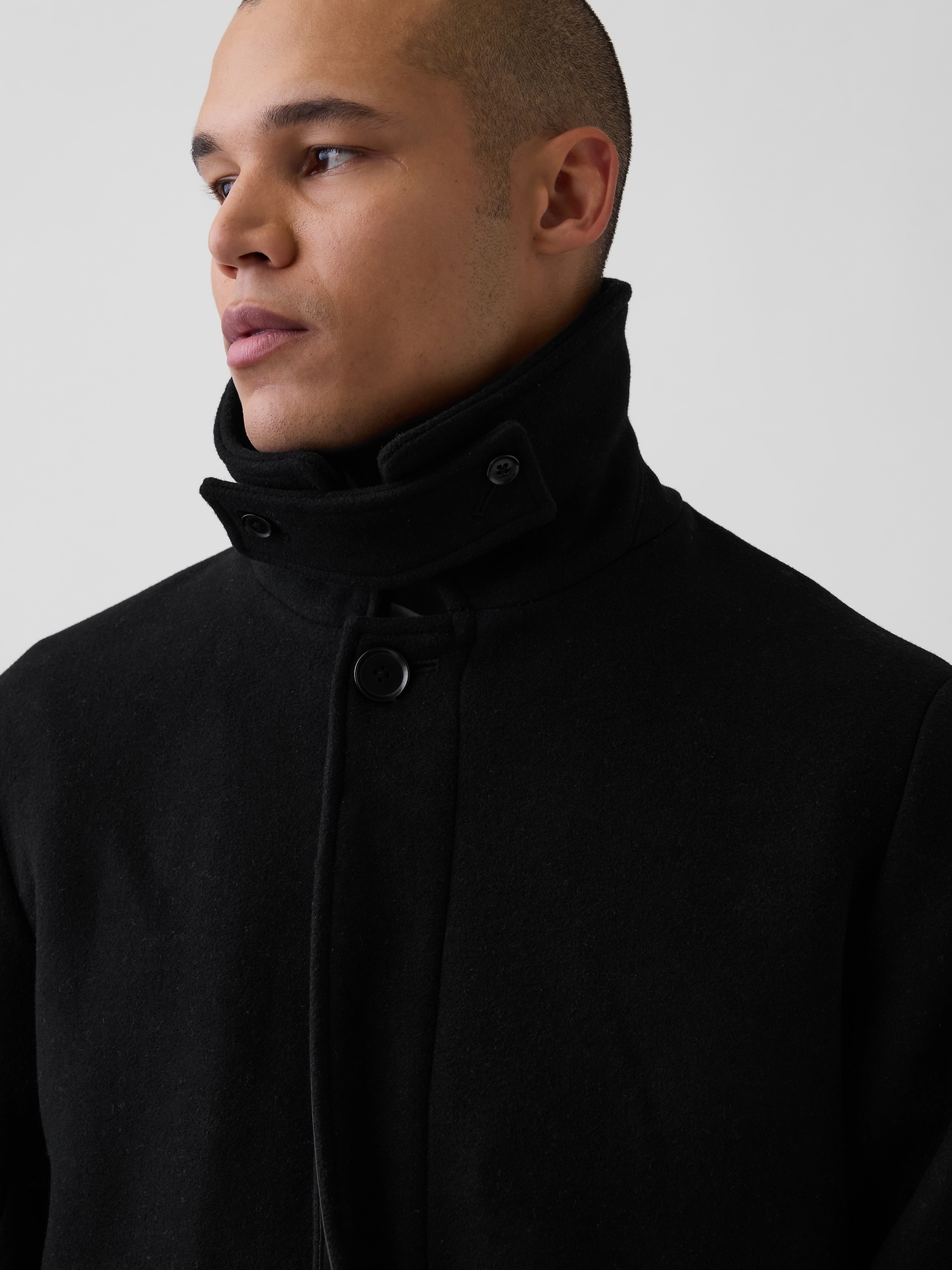 Wool-Blend Car Coat