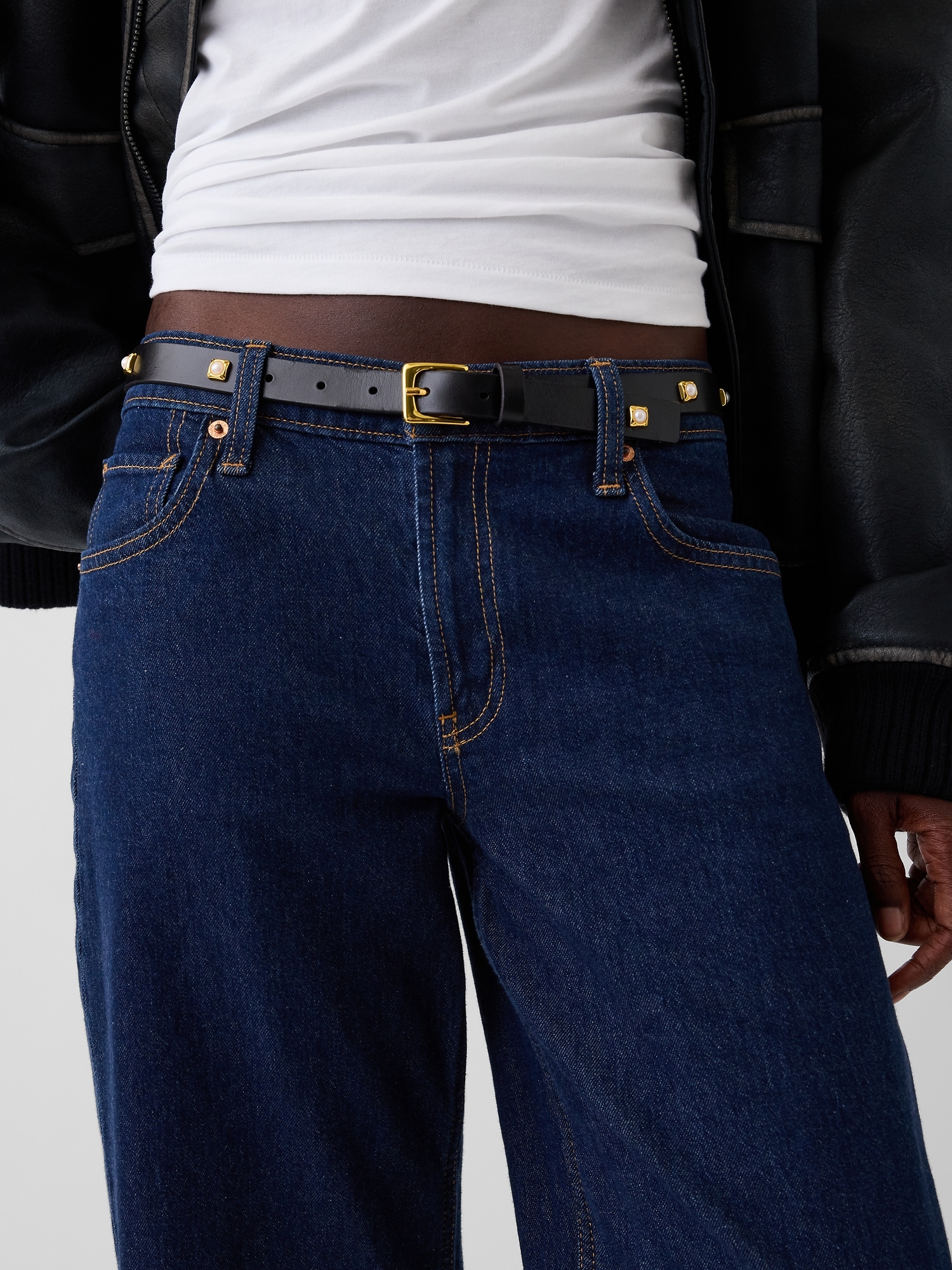 Jeweled Leather Belt