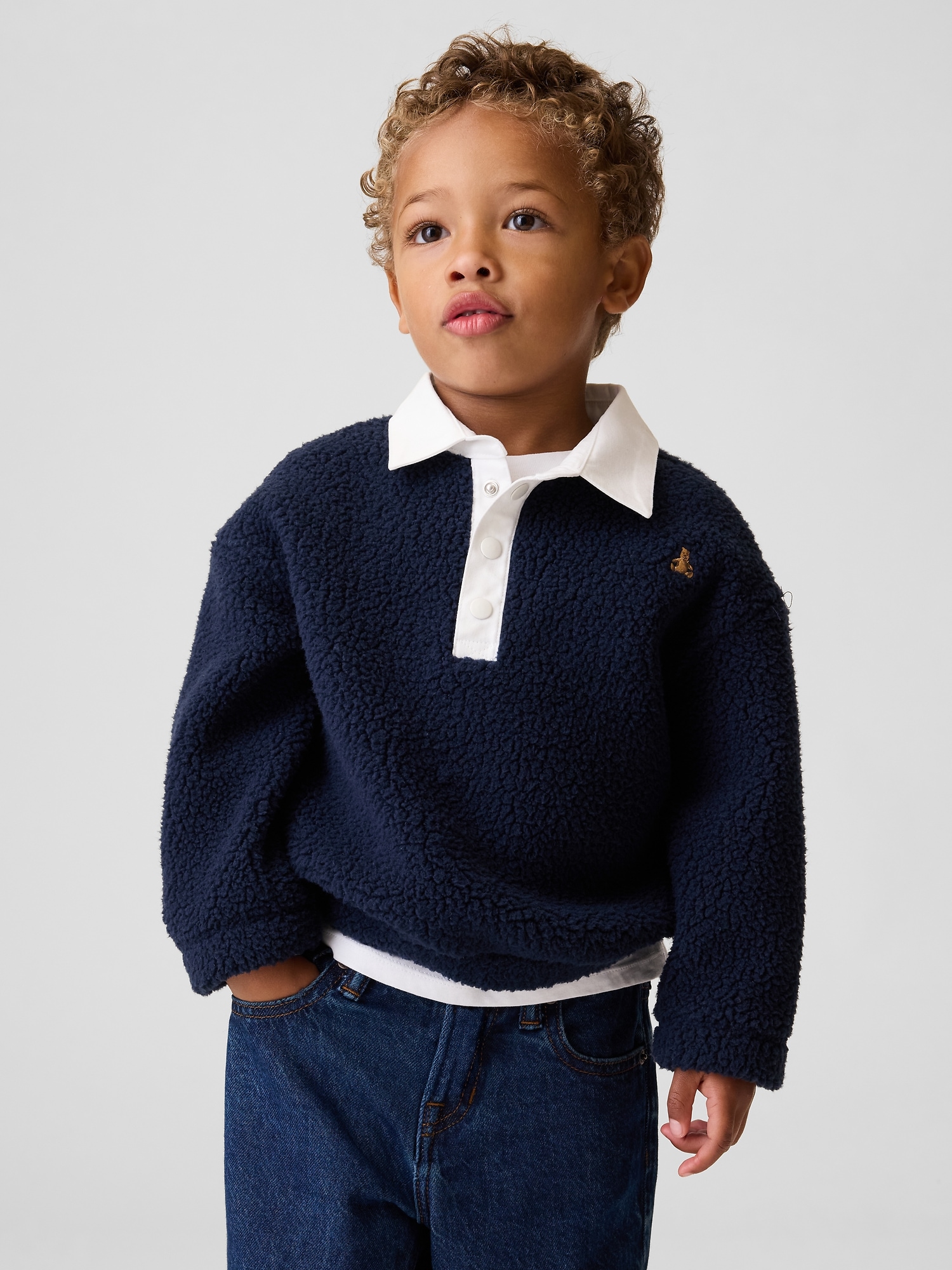 Baby & Toddler Sherpa Polo Shirt Pullover