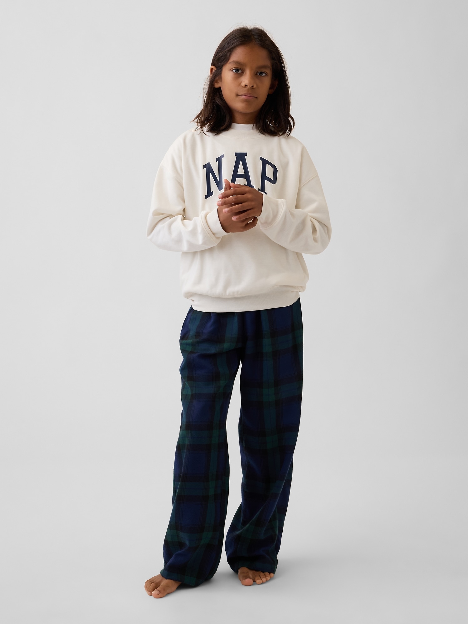 Chandail en coton ouaté de pyjama à logo NAP matière recyclée pour Enfant