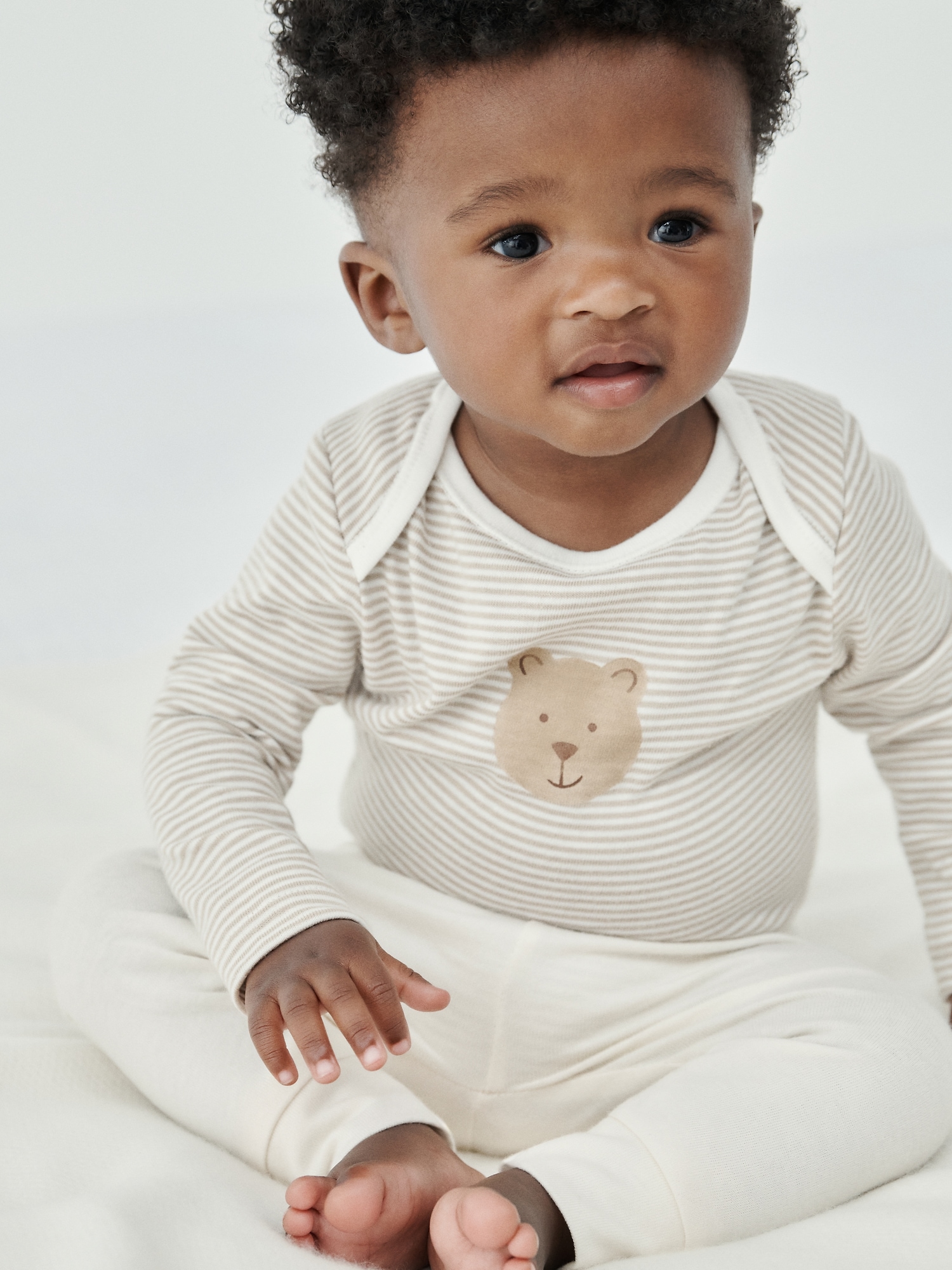 Pantalon Premiers essentiels à taille extensible en coton biologique pour Béb