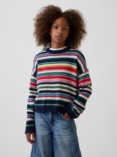 CHANDAIL SURDIMENSIONNÉ RAS DU COU 100 % COTON POUR ENFANT