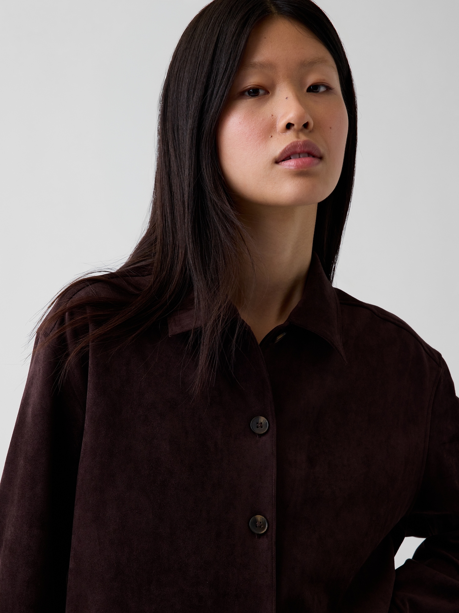 Relaxed Vegan Suede Shirt