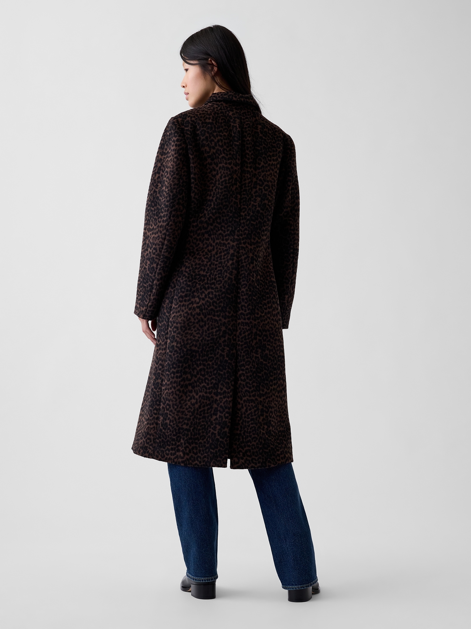 Wool-Blend Leopard Coat