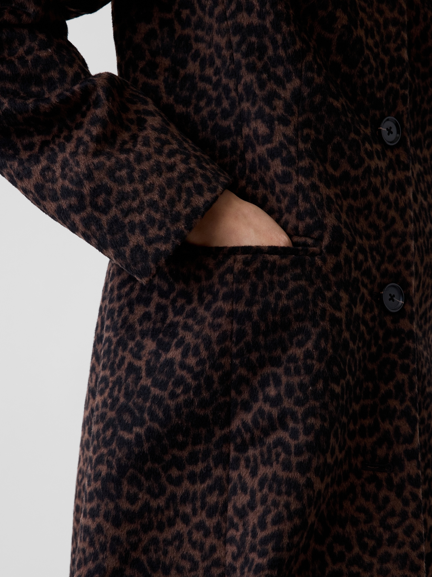 Wool-Blend Leopard Coat