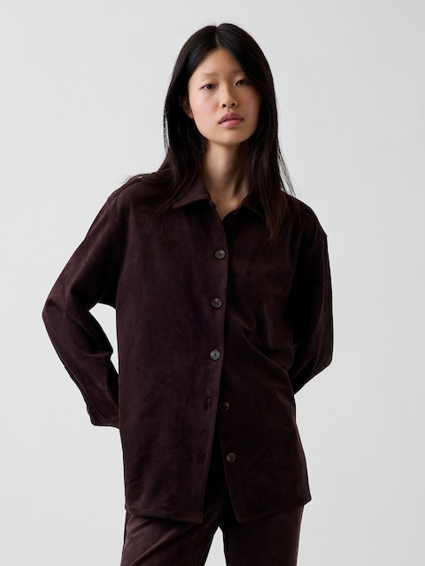 Vegan Suede Relaxed Shirt