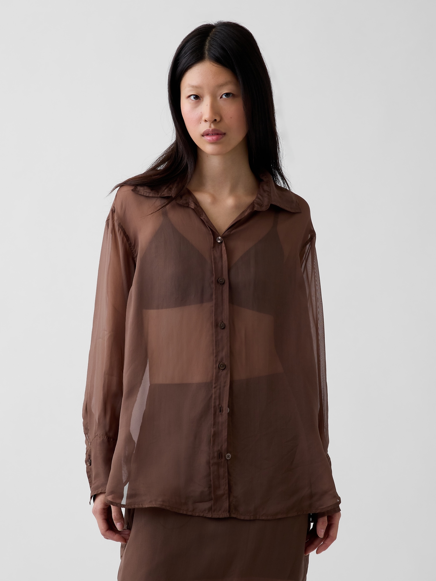 Sheer Organza Big Shirt