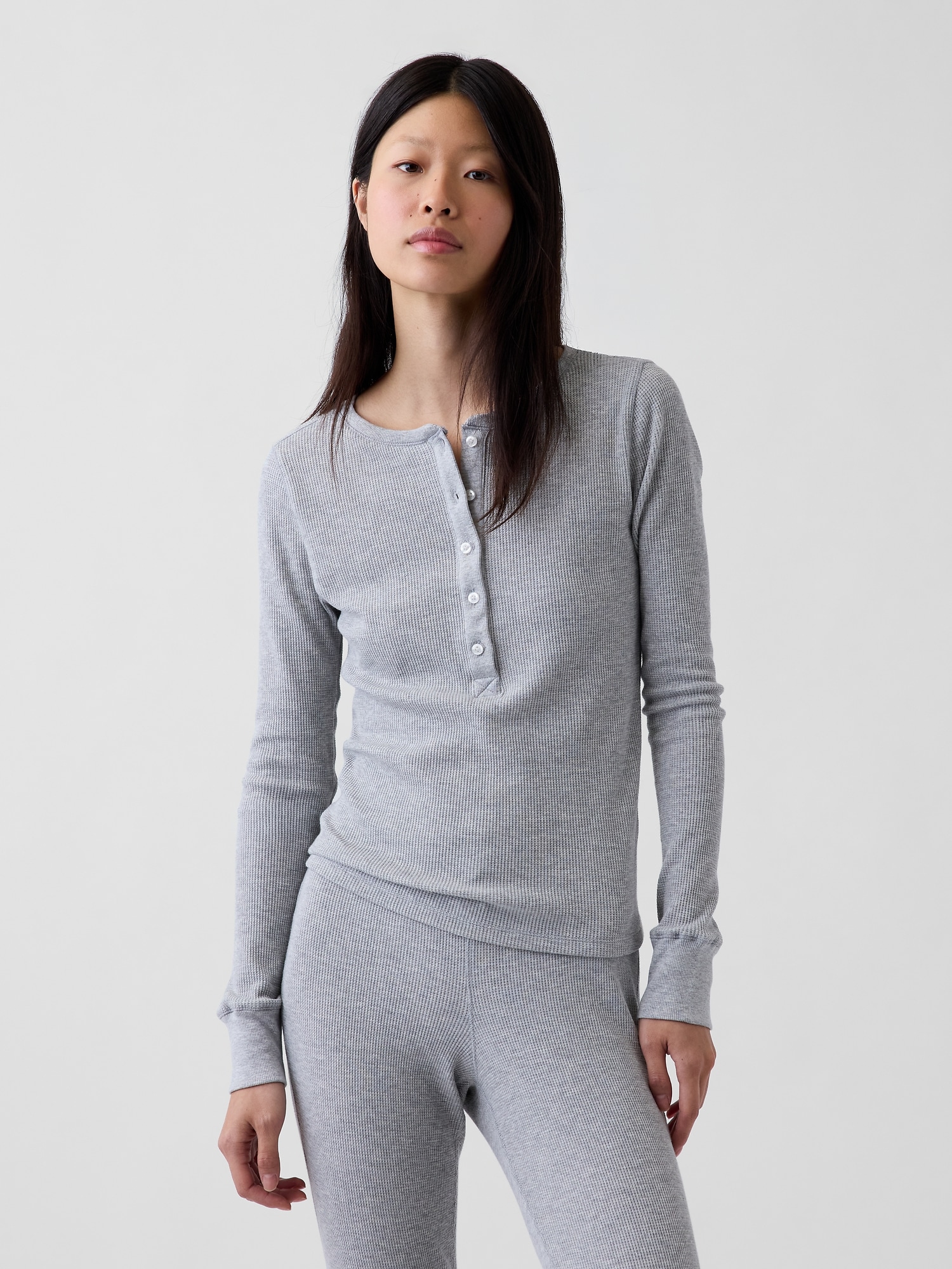 Waffle Henley PJ Top