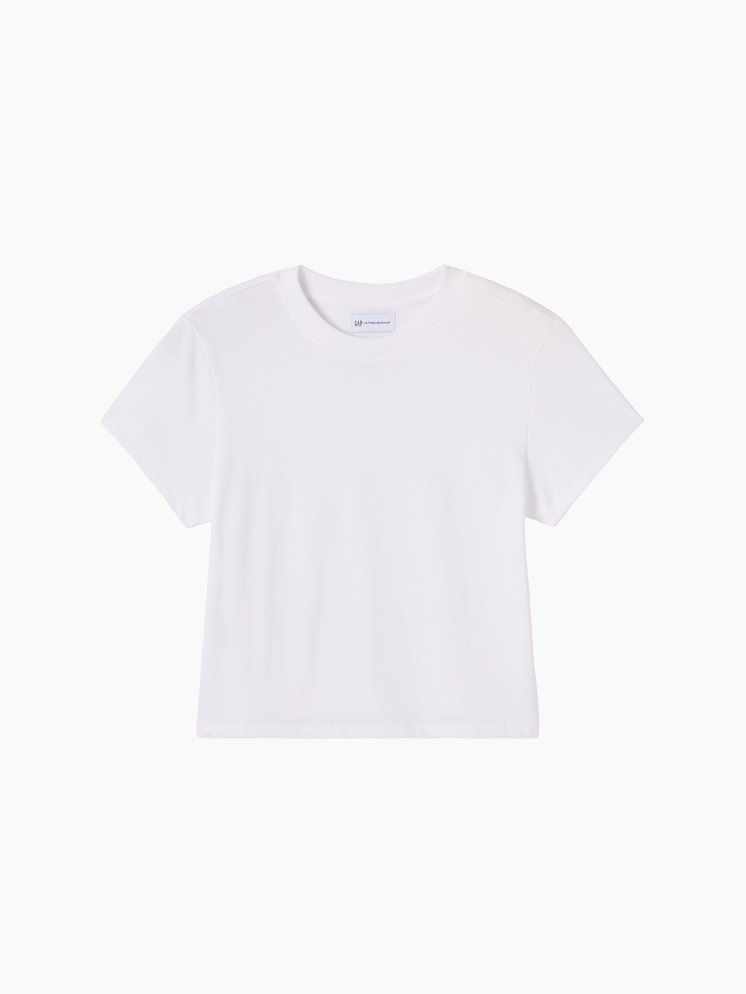 × Victoria Beckham Organic Cotton Logo Crop T-Shirt