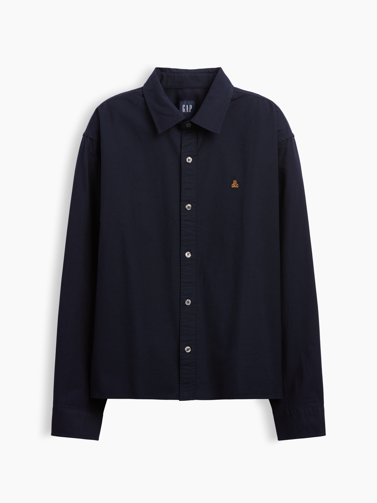 Relaxed Crop Straight-Hem Oxford Shirt