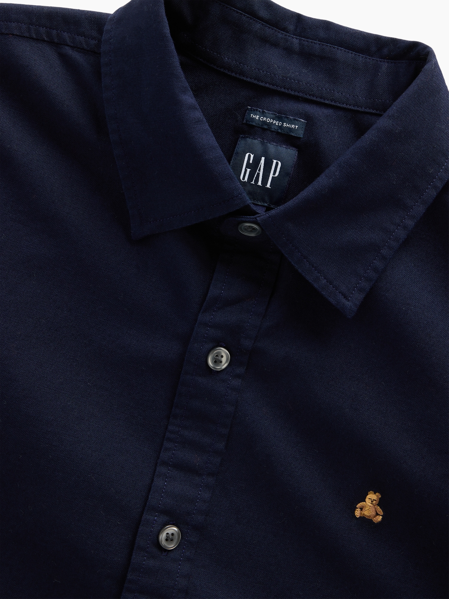 Relaxed Crop Straight-Hem Oxford Shirt