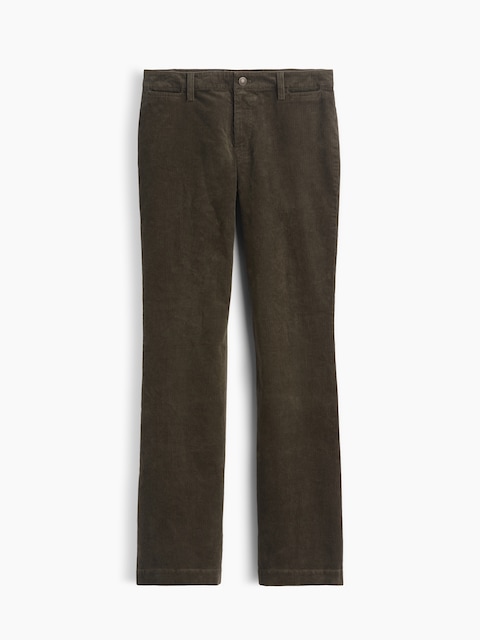 Mid Rise Corduroy Relaxed Flare Pants