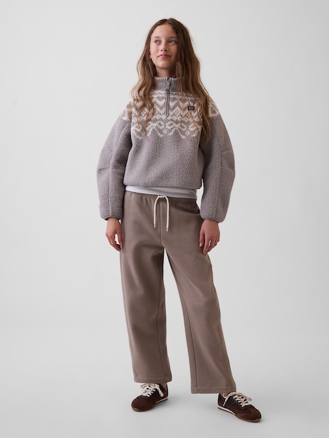 PANTALON DÉCONTRACTÉ EN COTON OUATÉ À COUPE BARIL VINTAGEDOUX POUR ENFANT