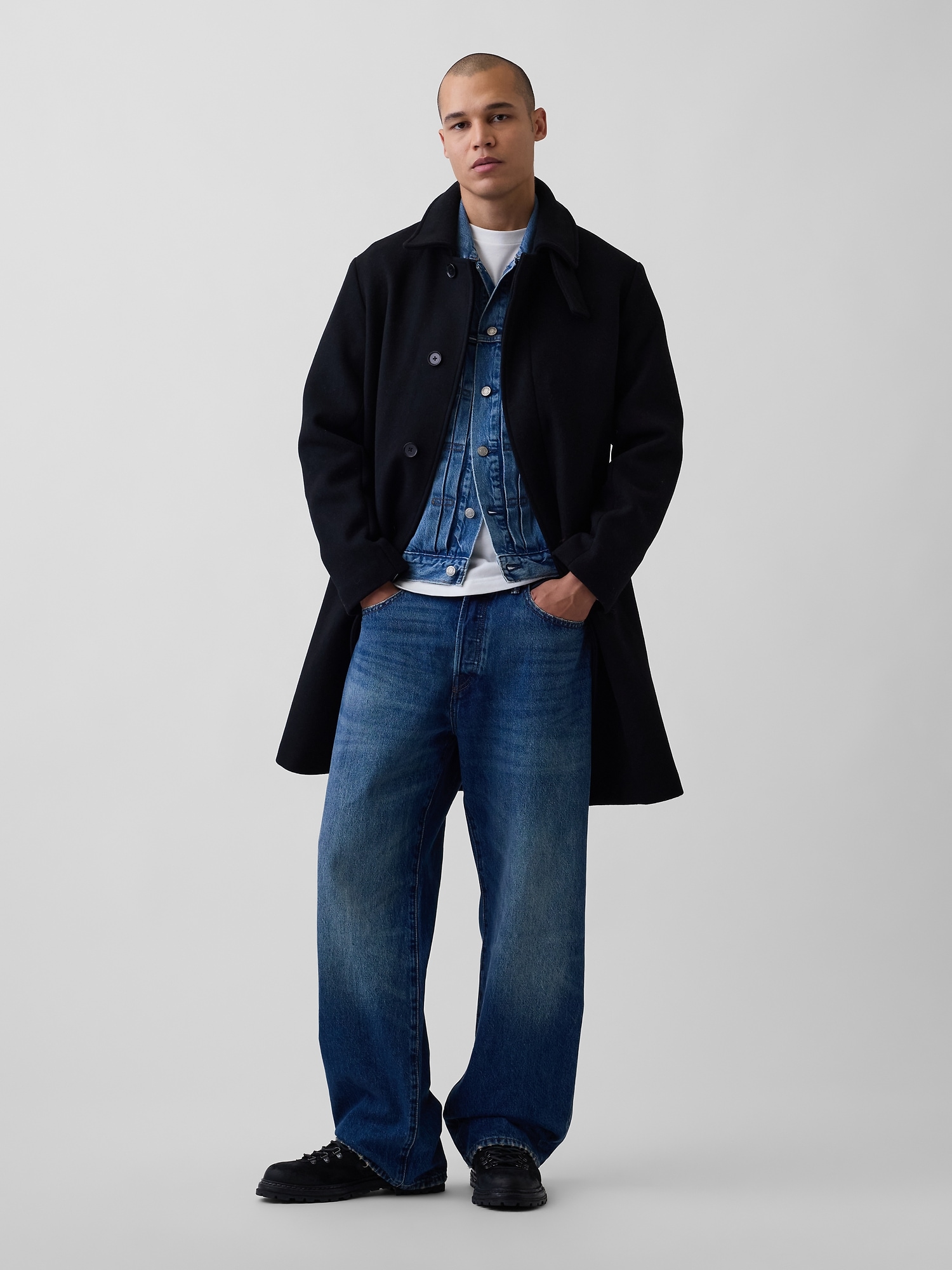 Wool-Blend Car Coat