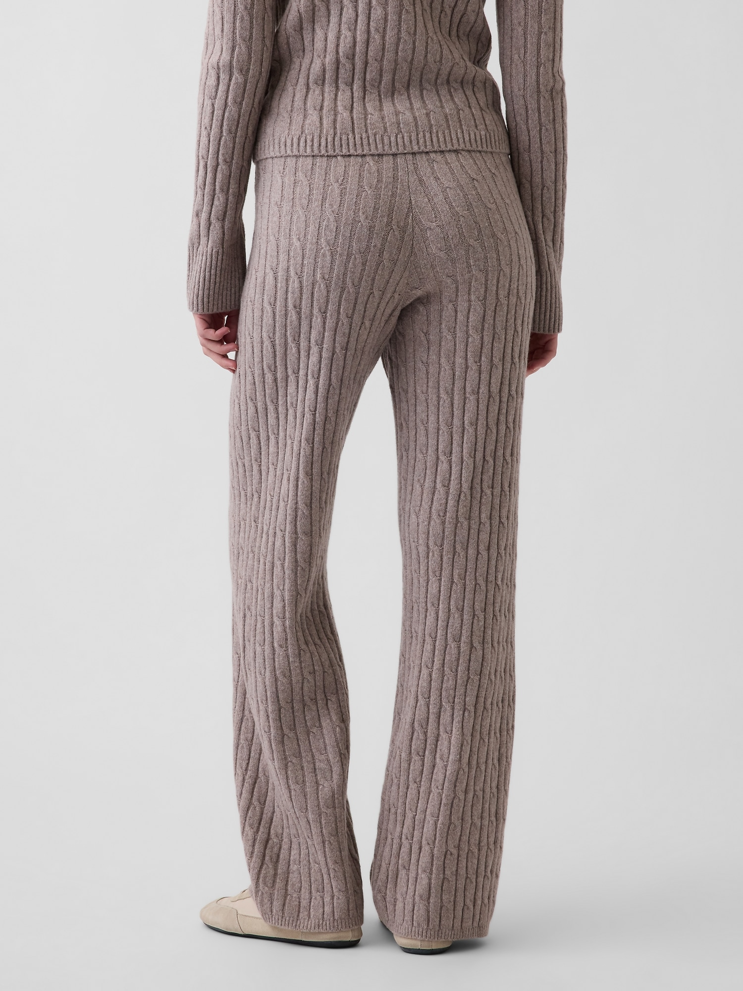 CashSoft Cable-Knit Sweater Pants