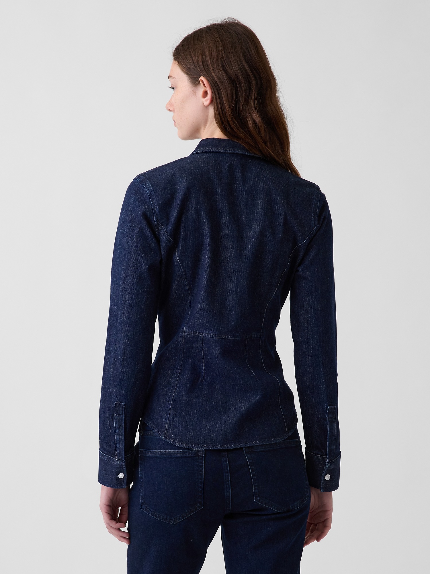 Denim Fitted Utility Shirt