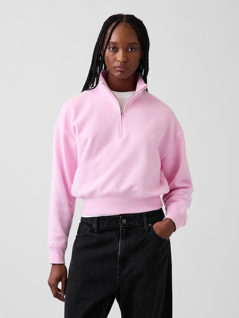 VintageSoft Oversized Half-Zip Wedge Pullover