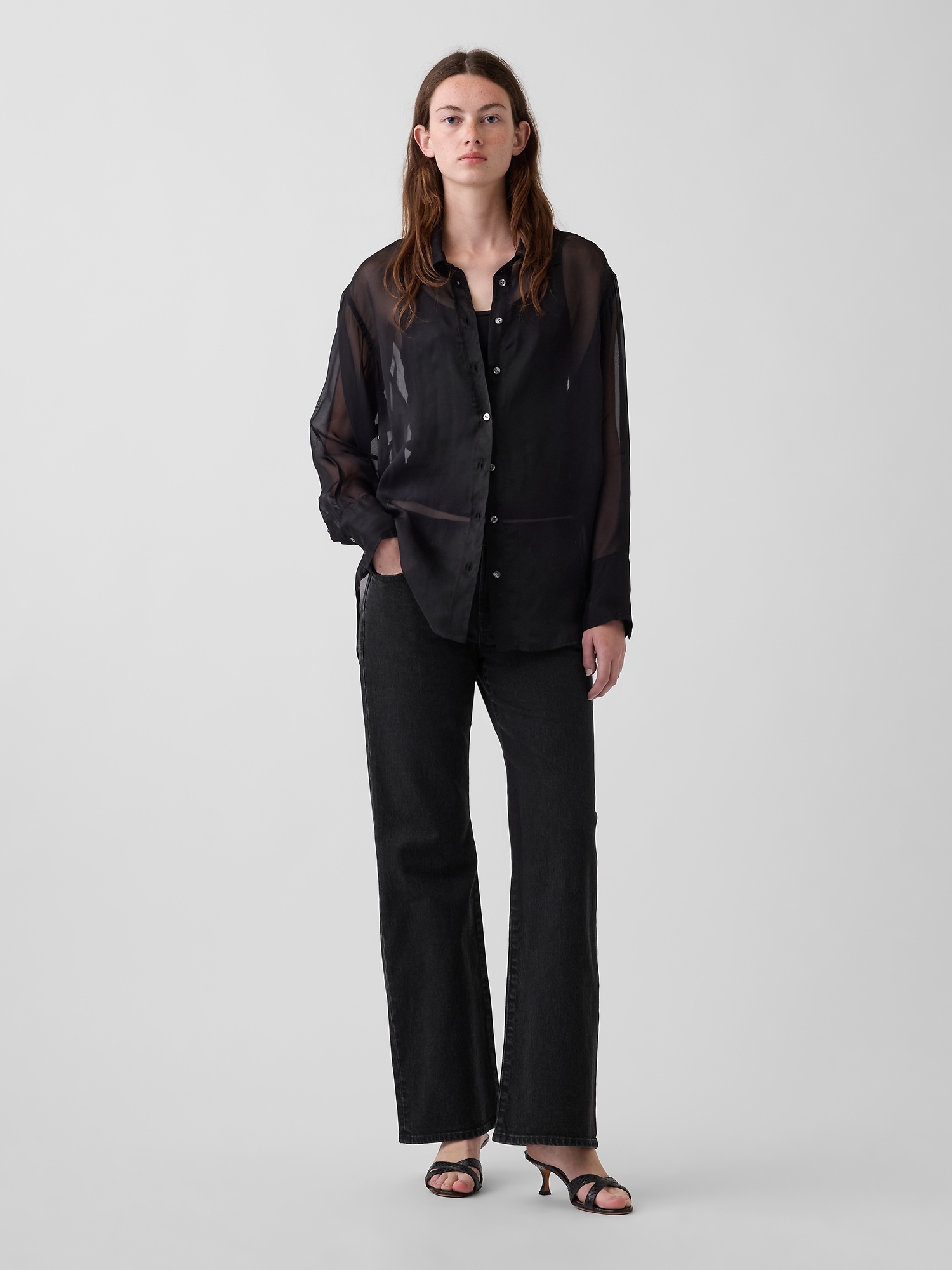 Sheer Organza Big Shirt