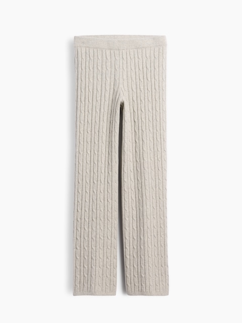 CashSoft Cable-Knit Sweater Pants