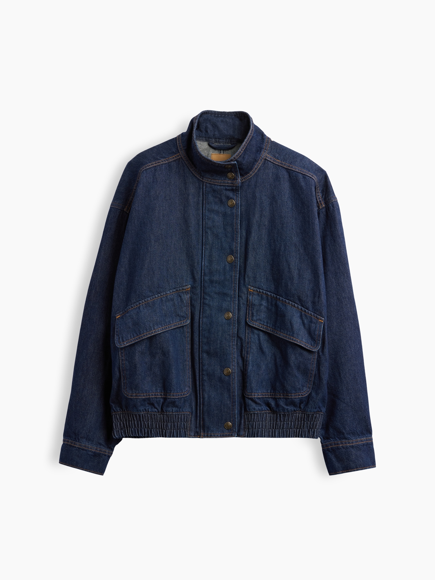 Denim Oversized Bomber Jacket