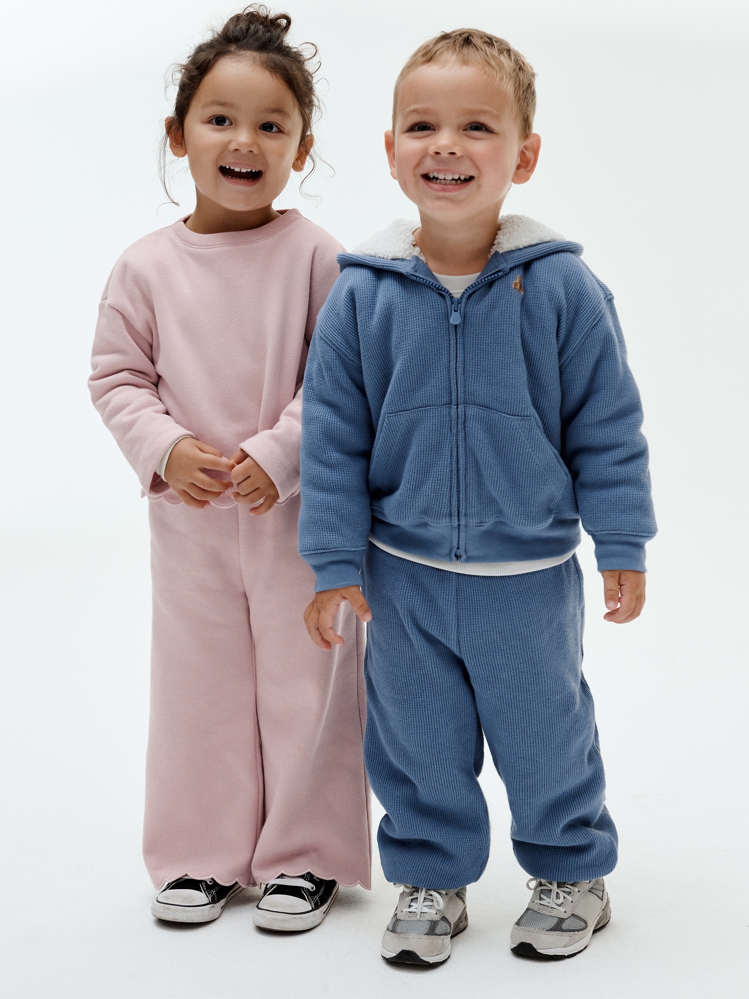 Pantalon de jogging en tricot gaufré à doublure sherpa pour Bébé et Tout-petit