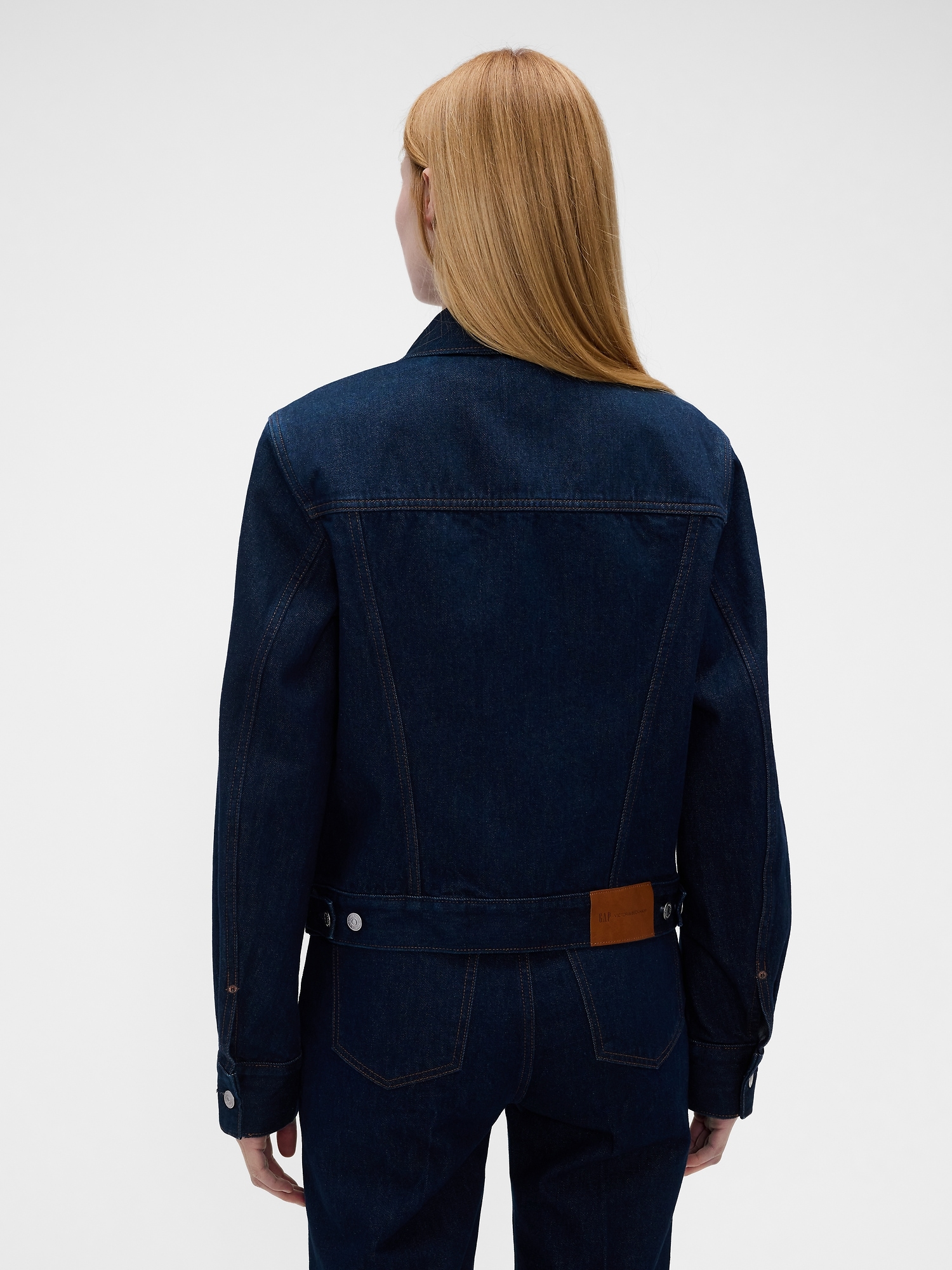 × Victoria Beckham Latch-Collar Denim Jacket