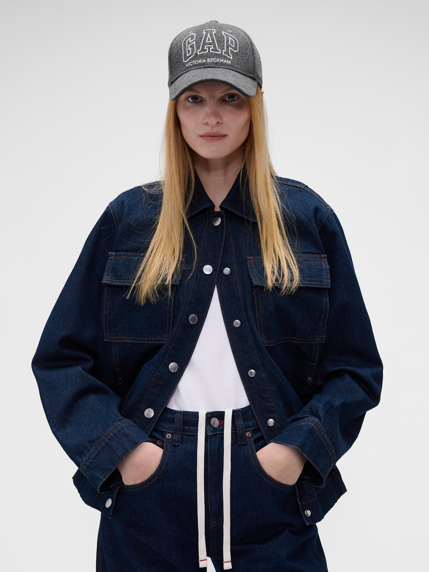 × Victoria Beckham Wool-Blend Logo Baseball Hat