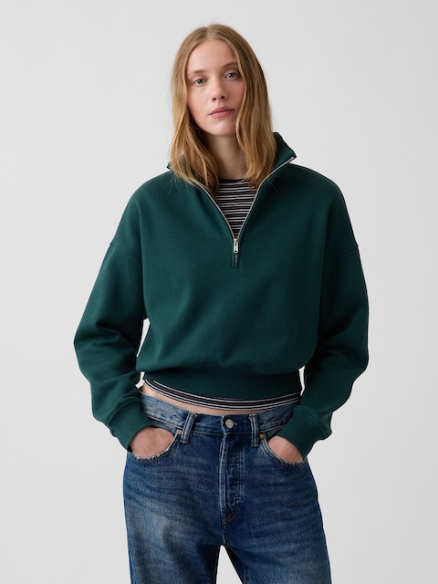 VintageSoft Oversized Half-Zip Wedge Pullover