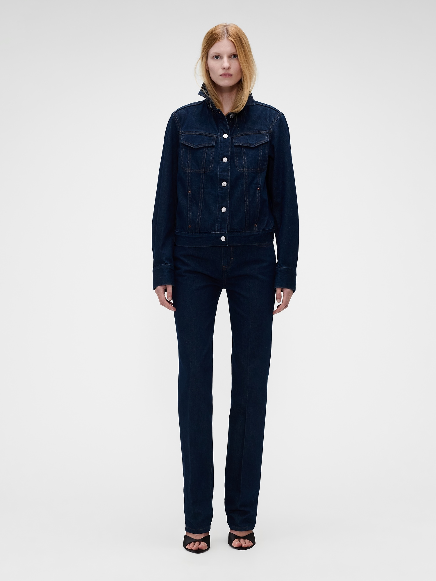 × Victoria Beckham High Rise Straight Jeans