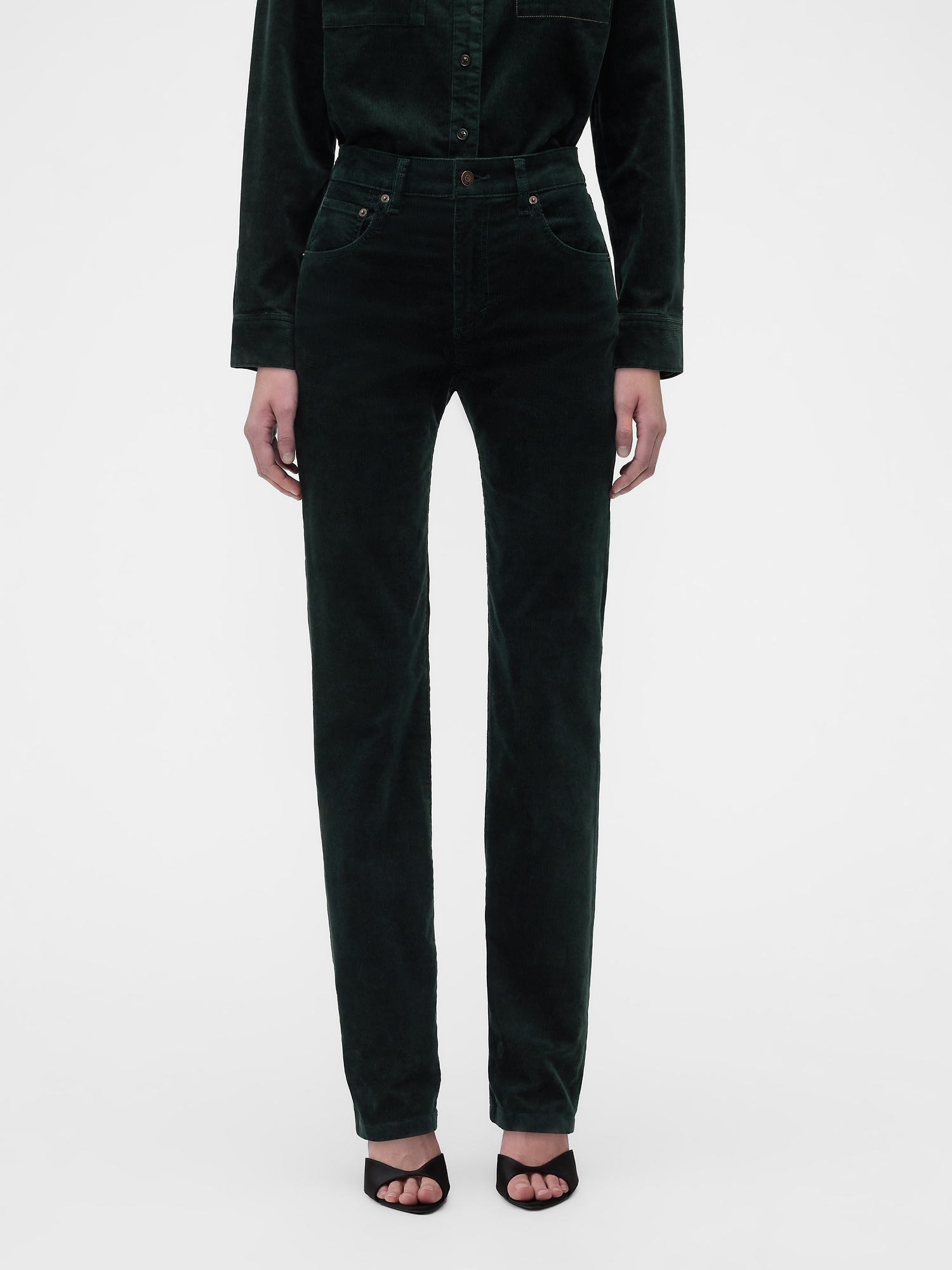 × Victoria Beckham High Rise Corduroy Straight Pants
